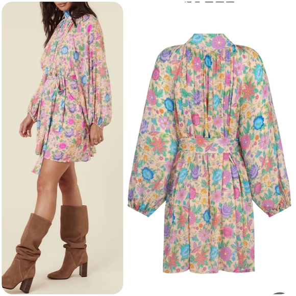 🍒NWT🍒 SPELL MOSSY HIGH NECK MINI DRESS - Picture 7 of 9